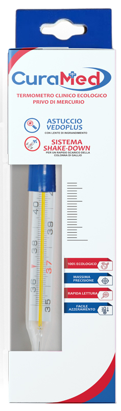 TERMOMETRO CLINICO OVALE AL GALLIO CON AGITATORE CURAMETER G - Gruppofarmastore.it