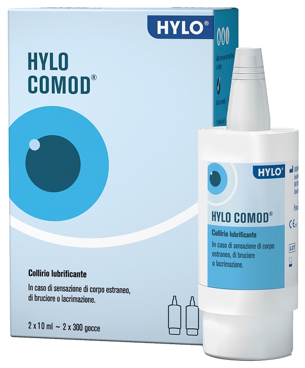 HYLO-COMOD GOCCE OCULARI IALURONATO DI SODIO 0,1% 2 FLACONC INI DA 10 ML - Gruppofarmastore.it