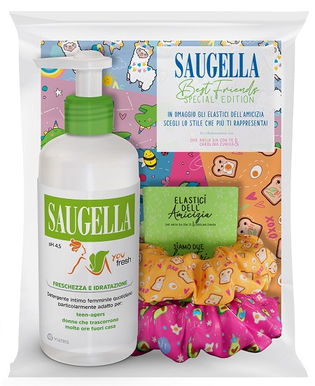 SAUGELLA BUNDLE YOU FRESH PH 4,5 DETERGENTE INTIMO FRESCHEZZA E IDRATAZIONE + SCRUNCHIES IN OMAGGIO - Gruppofarmastore.it