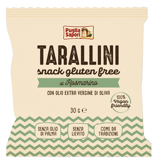 PUGLIA SAPORI TARALLINI ROSMARINO OLIO EXTRAVERGINE DI OLIVA 30 G - Gruppofarmastore.it