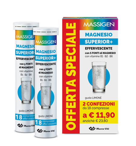 MASSIGEN MAGNESIO SUPERIOR 18+18 COMPRESSE EFFERVESCENTI - Gruppofarmastore.it