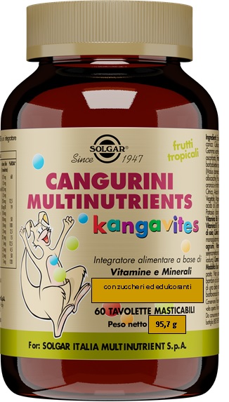 CANGURINI MULTINUTRIENTS FRUTTI TROPICALI 60 TAVOLETTE - Gruppofarmastore.it