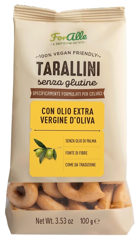 FORALLE TARALLINI SENZA GLUTINE CON OLIO EXTRA VERGINE D'OLIVA 100 G - Gruppofarmastore.it