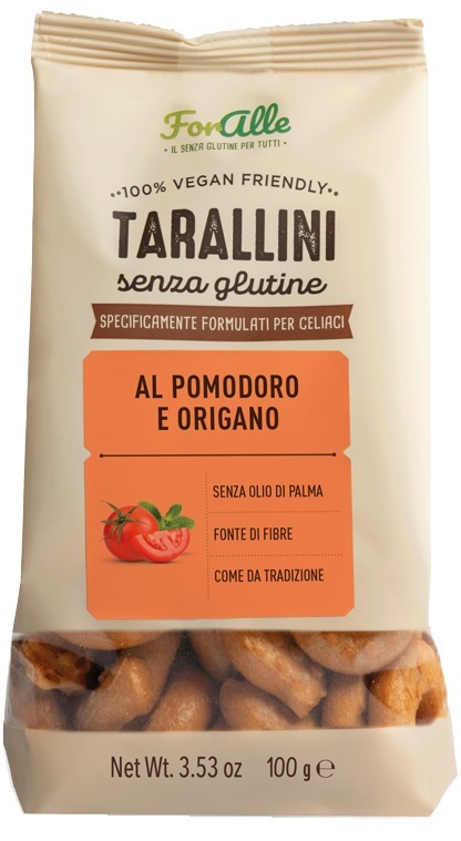 FORALLE TARALLINI SENZA GLUTINE POMODORO E ORIGANO 100 G - Gruppofarmastore.it