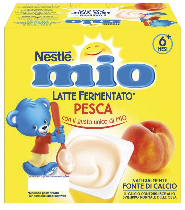 MIO MERENDA LATTE FERMENTATO PESCA 4X100 G - Gruppofarmastore.it