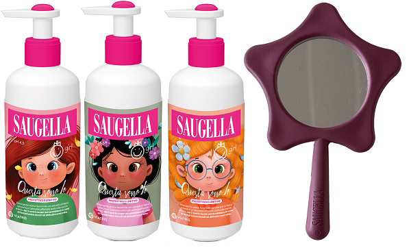 SAUGELLA BUNDLE GIRL DETERGENTE INTIMO QUESTA SONO IO PROTETTIVO LENITIVO 200 ML + GADGET SPECCHIO OMAGGIO - Gruppofarmastore.it