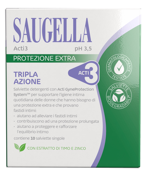 SAUGELLA ACTI3 SALVIETTINE 10 PEZZI - Gruppofarmastore.it