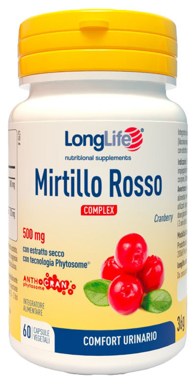 LONGLIFE MIRTILLO ROSSO COMPLEX 60 CAPSULE VEGETALI - Gruppofarmastore.it