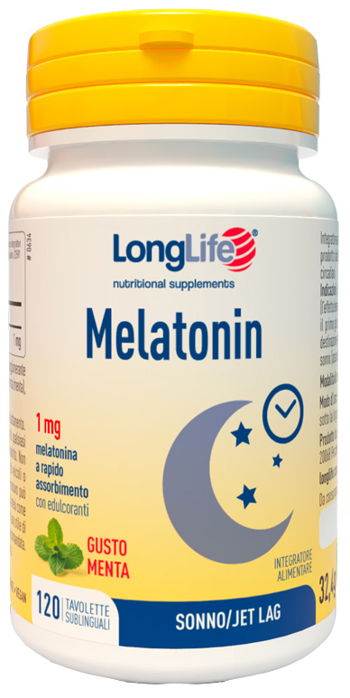 LONGLIFE MELATONIN 1 MG AROMA MENTA 120 TAVOLETTE SUBLINGUALI - Gruppofarmastore.it