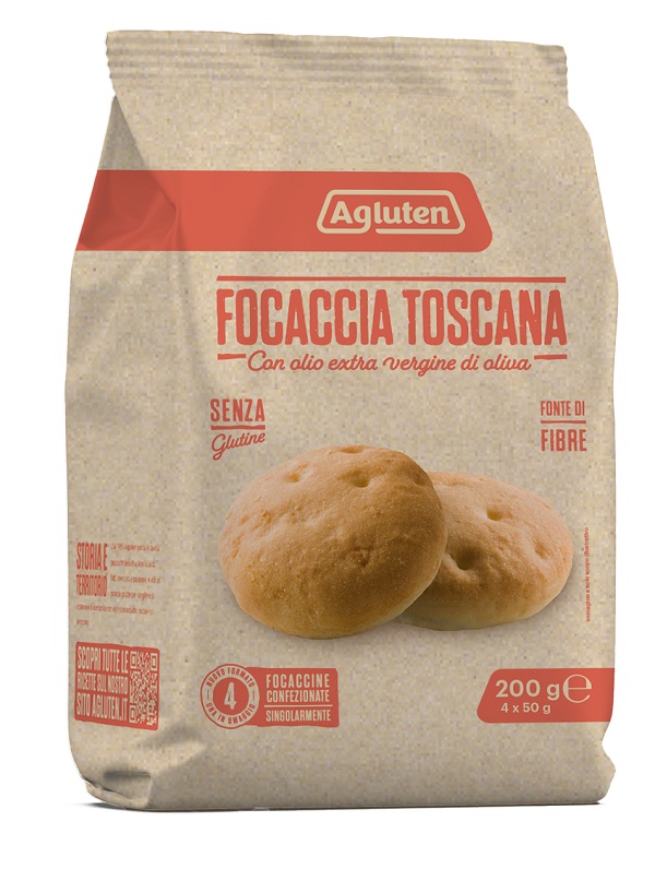 AGLUTEN FOCACCIA TOSCANA 4 PEZZI DA 50 G NATURALMENTE PRIVO DI LATTOSIO - Gruppofarmastore.it
