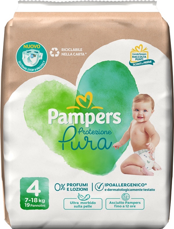 PAMPERS PROTEZIONE PURA MAXI PANNOLINI 19 PEZZI - Gruppofarmastore.it