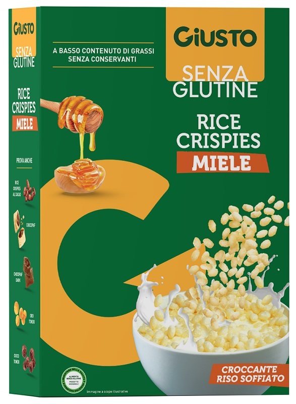 GIUSTO SENZA GLUTINE RICE CRISPIES MIELE 200 G - Gruppofarmastore.it