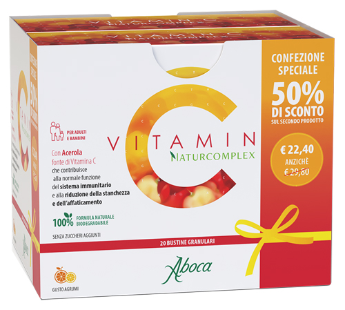 VITAMIN C NATURCOMPLEX 20 BUSTINE GRANULARI CONFEZIONE SPECIALE 1+1 - Gruppofarmastore.it