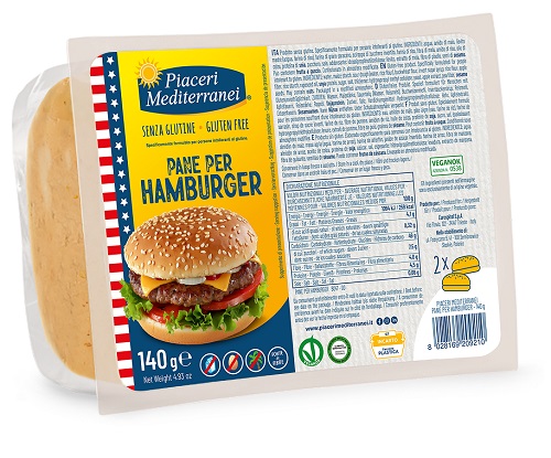 PIACERI MEDITERRANEI PANE HAMBURGER 140 G - Gruppofarmastore.it