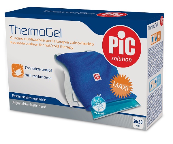 CUSCINO THERMOGEL RIUTILIZZABILE PER TERAPIA CALDO FREDDO CM 20X30 CON FODERA FASCIA ELASTICA ITC - Gruppofarmastore.it