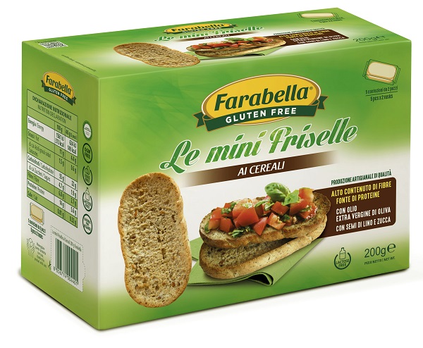 FARABELLA GLUTEN FREE LE MINI FRISELLE AI CEREALI CON OLIO EXTRA VERGINE DI OLIVA CON SEMI DI LINO E ZUCCA SENZA LATTOSIO 5 CONFEZIONI X 40 G - Gruppofarmastore.it