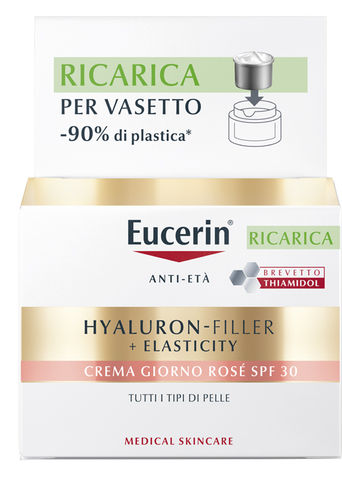 EUCERIN HYALURON-FILLER + ELASTICITY CREMA GIORNO ROSE' SPF30 RICARICA 50 ML - Gruppofarmastore.it