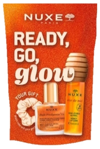 NUXE GLOW ON THE GO 1 REVE DE MIEL GLOSS SOIN LEVRES AU MIEL 10 ML + 1 HUILE PRODIGIEUSE OR 10 ML - Gruppofarmastore.it