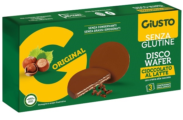 GIUSTO SENZA GLUTINE DISCO WAFER CIOCCOLATO AL LATTE 3 X 24 G - Gruppofarmastore.it