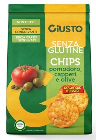 GIUSTO SENZA GLUTINE CHIPS POMODORO CAPPERI E OLIVE 40 G - Gruppofarmastore.it