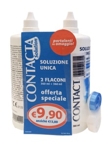 CONTACTA SOLUZIONE 2 FLACONI DA 360 ML + PORTALENTI IN OMAGGIO - Gruppofarmastore.it