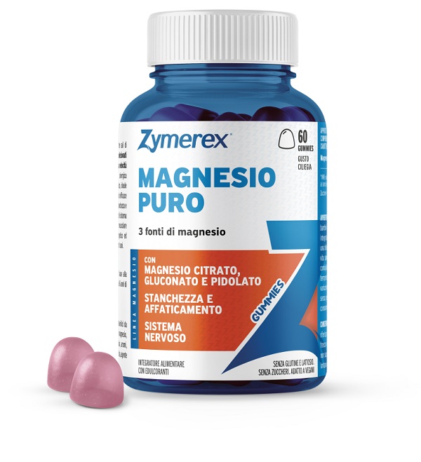 ZYMEREX MAGNESIO PURO 60 GUMMIES GUSTO CILIEGIA CON EDULCORANTI SENZA ZUCCHERI SENZA GLUTINE SENZA LATTOSIO - Gruppofarmastore.it
