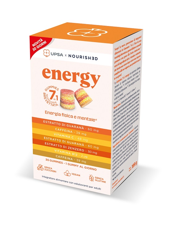 UPSA X NOURISHED ENERGY 30 GIORNI NUOVA FORMULAZIONE 30 GUMMIES - Gruppofarmastore.it