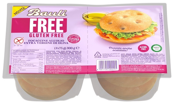 BAULI FREE FOCACCINE OLIO EXTRA VERGINE OLIVA 4 PEZZI DA 75 G - Gruppofarmastore.it