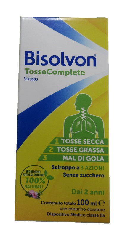 BISOLVON TOSSE COMPLETE SCIROPPO 100 ML SENZA ZUCCHERO SENZA GLUTINE SENZA LATTOSIO - Gruppofarmastore.it