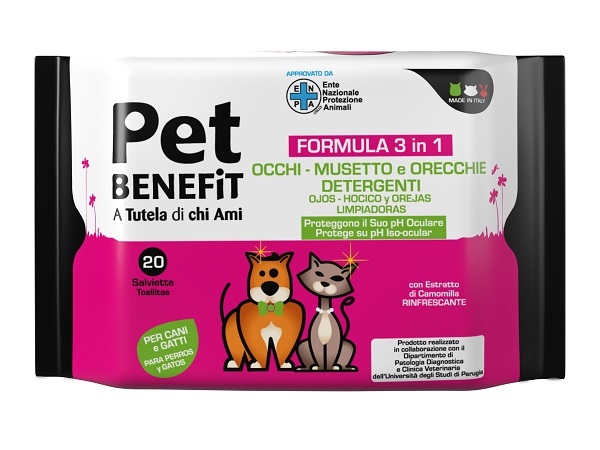 PET BENEFIT SALVIETTE OCCHI/MUSETTO/ORECCHIE 20 PEZZI - Gruppofarmastore.it