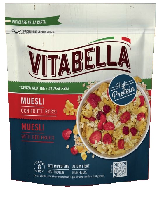VITABELLA MUESLI PROTEICO CON FRUTTI ROSSI 240 G - Gruppofarmastore.it