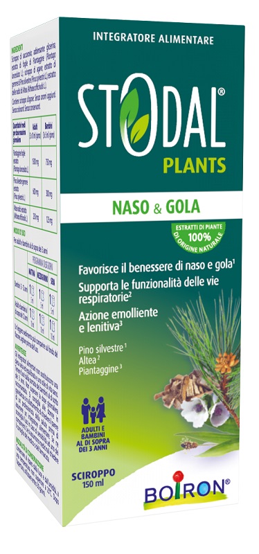 STODAL PLANTS NASO E GOLA SCIROPPO 150 ML SENZA GLUTINE NATURALMENTE PRIVO DI LATTOSIO - Gruppofarmastore.it