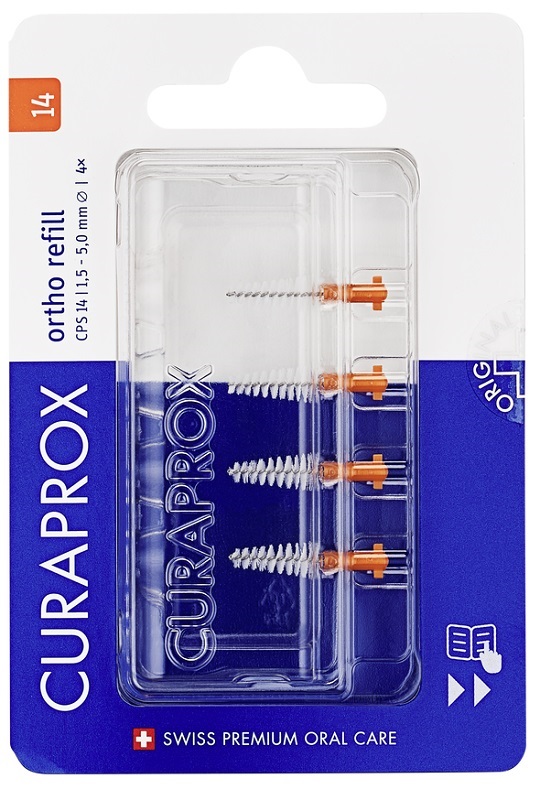 CURAPROX CPS 14 ORTHO REFILL ARANCIONI 4 SCOVOLINI - Gruppofarmastore.it