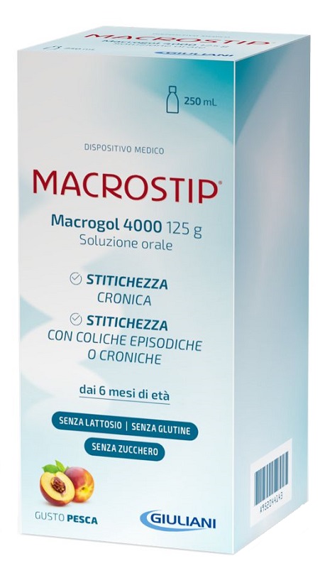 MACROSTIP SOLUZIONE ORALE 250 ML GUSTO PESCA SENZA GLUTINE SENZA LATTOSIO - Gruppofarmastore.it