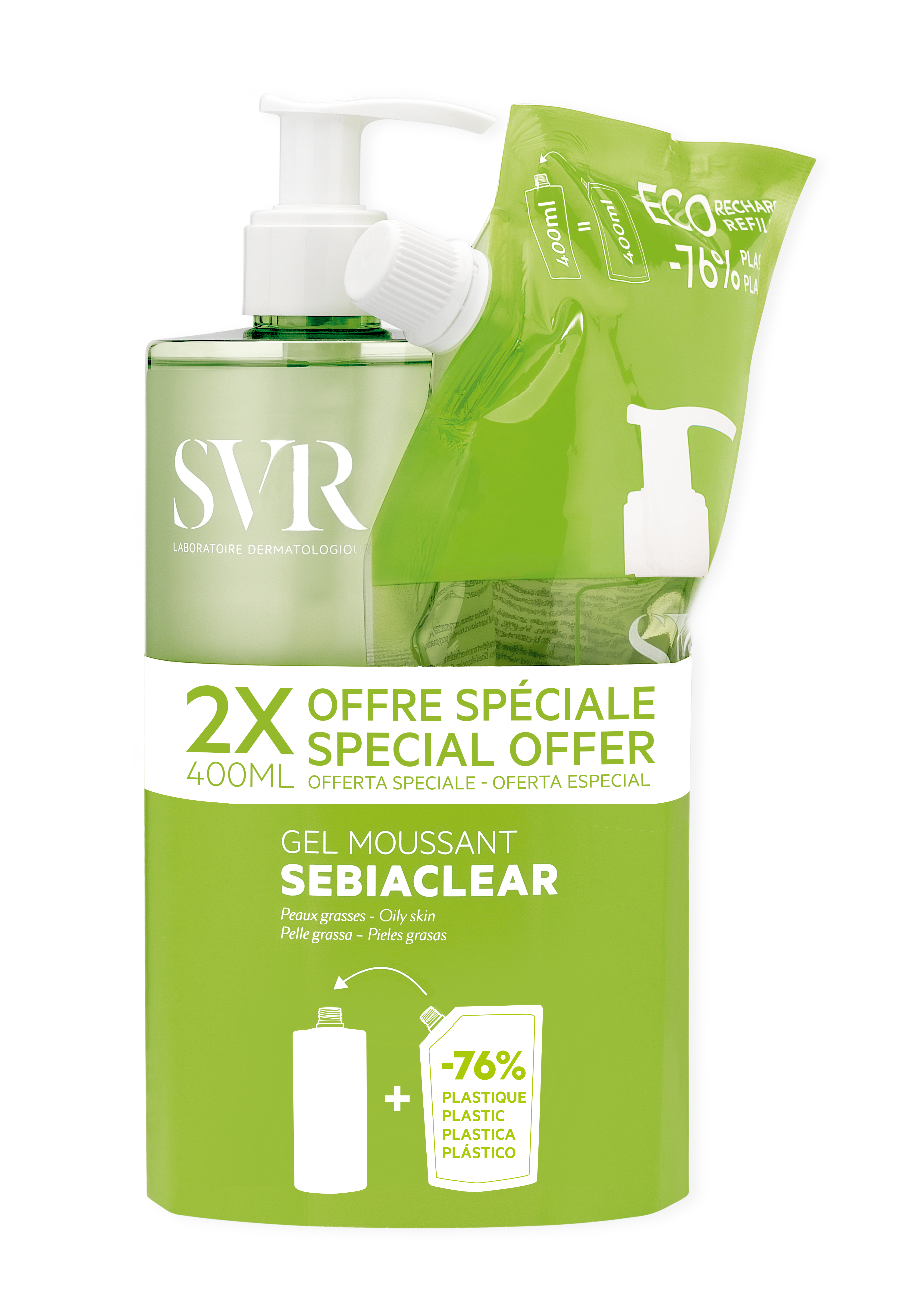 SEBIACLEAR GEL MOUSSANT 400 ML + REFILL 400 ML - Gruppofarmastore.it