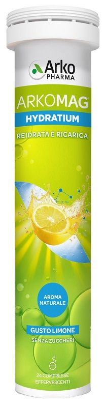 ARKOMAG HYDRATIUM REIDRATA E RICARICA LIMONE 24 COMPRESSE EFFERVESCENTI SENZA ZUCCHERI CON EDULCORANTE - Gruppofarmastore.it