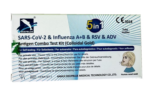 TEST AUTODIAGNOSTICO DEEPBLUE SARS-COV2&INFLUENZA A+B&RSV&ADV RILEVAZIONE QUALITATIVA ANTIGENI SARS-COV-2/INFLUENZA A+B/VIRUS RESPIRATORIO SINCIZIALE/ADENOVIRUS TAMPONE NASALE - Gruppofarmastore.it
