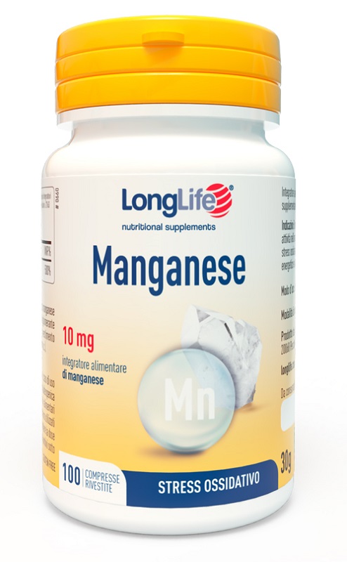 LONGLIFE MANGANESE 10 MG 100 COMPRESSE RIVESTITE SENZA GLUTINE - Gruppofarmastore.it