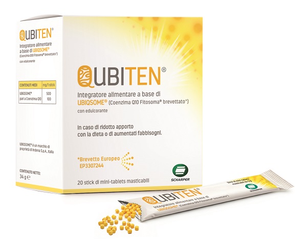 QUBITEN 20 STICK DI MINITABLET MASTICABILI A BASE DI UBIQSOME - Gruppofarmastore.it