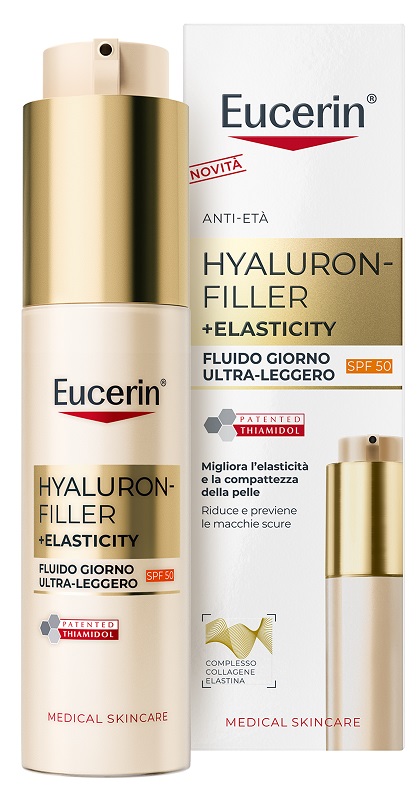 EUCERIN HYALURON FILLER + ELASTICITY FLUIDO GIORNO ULTRA LEGGERO SPF50 50 ML - Gruppofarmastore.it
