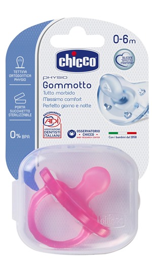 CHICCO GOMMOTTO IN SILICONE GIRL 0-6 MESI 1 PEZZO - Gruppofarmastore.it