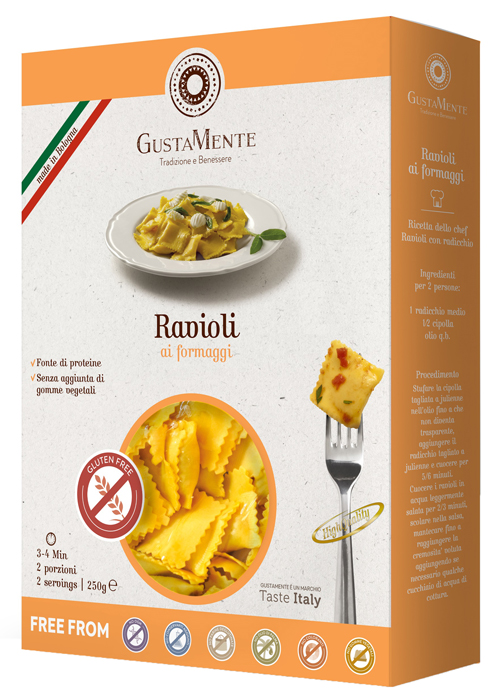 GUSTAMENTE RAVIOLI AI FORMAGGI 250 G - Gruppofarmastore.it