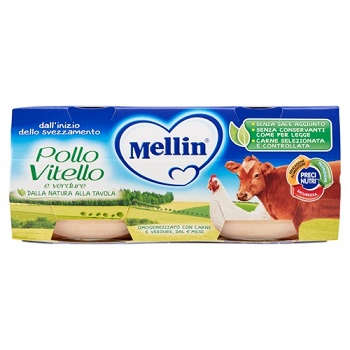 MELLIN OMOGENEIZZATO POLLO VITELLO CON VERDURE 2 X 80 G - Gruppofarmastore.it