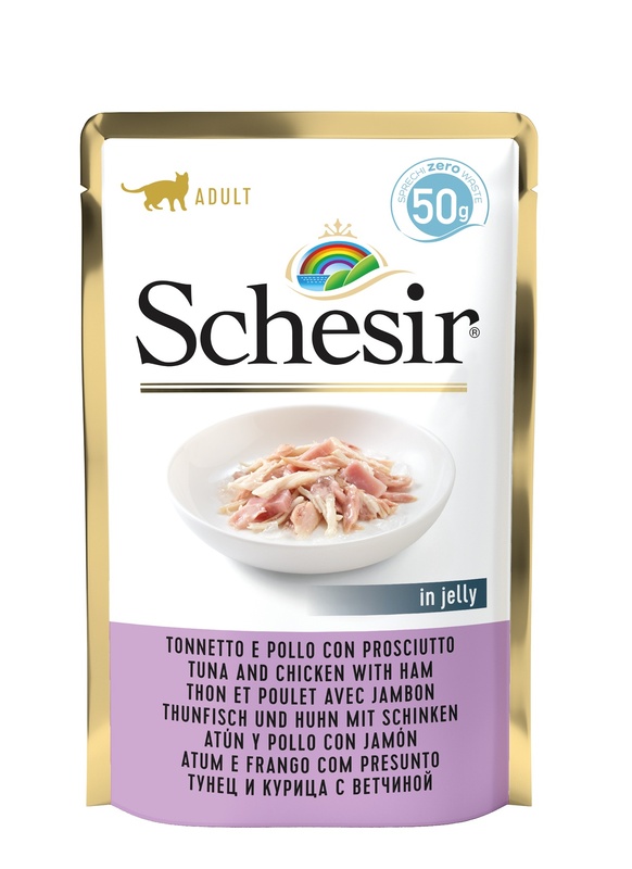 SCHESIR CAT TONNETTO E POLLO CON PROSCIUTTO 50 G - Gruppofarmastore.it
