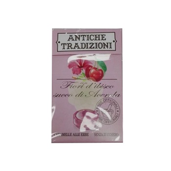 ANTICHE TRADIZIONI CARAMELLE SENZA ZUCCHERO FIORI D'IBISCO ESUCCO ACEROLA - Gruppofarmastore.it