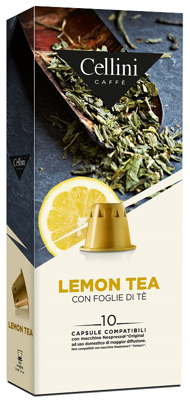 CELLINI CAFFE' LEMON TEA CON FOGLIE DI TE' 10 CAPSULE - Gruppofarmastore.it