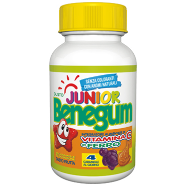 BENEGUM JUNIOR VIT C E FERRO 40 CARAMELLE GOMMOSE GUSTO FRUTTA - Gruppofarmastore.it