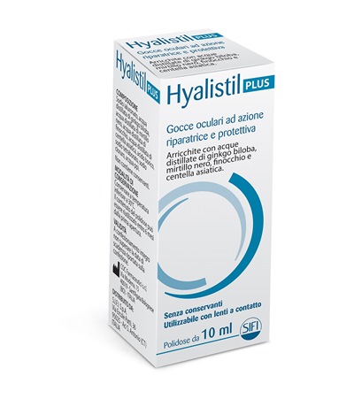 GOCCE OCULARI HYALISTIL PLUS ACIDO IALURONICO 0,4% ACQUA DISTILLATA DI GINKGO BILOBA + MIRTILLO NERO + FINOCCHIO + CENTELLA ASIATICA 10 ML - Gruppofarmastore.it