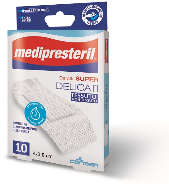 MEDIPRESTERIL CEROTTI DELICATI SUPER 8 X 3,8 10 PEZZI - Gruppofarmastore.it