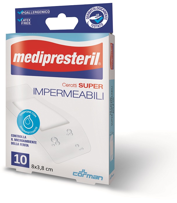 MEDIPRESTERIL CEROTTI IMPERMIABILI SUPER 8 X 3,8 10 PEZZI - Gruppofarmastore.it